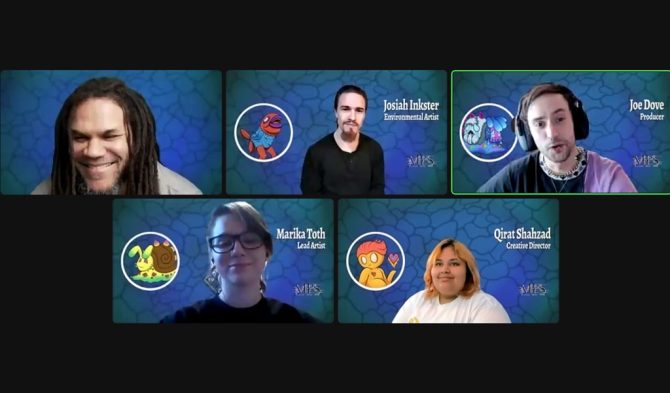 Screen capture of some of the student creators of The Bright Side, taken during their virtual showcase. 